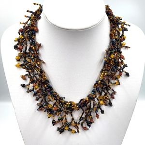 Multi-Layered Jewel-Toned Statement Necklace